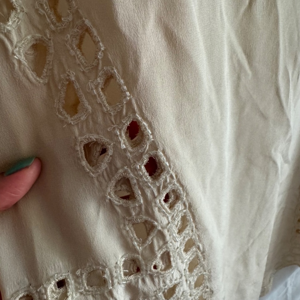 Joie Reena Silk Beaded Cream Beige Tank Top Size S - Picture 7 of 14